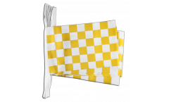 Fahnenkette Karo Gelb-Weiß - 15 x 22 cm