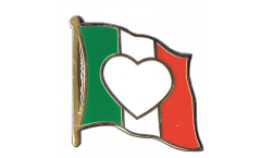 Flaggen-Pin Herzflagge Italien - 2 x 2 cm