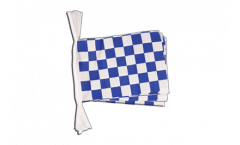 Fahnenkette Karo Blau-Weiß - 15 x 22 cm