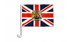 Autofahne Großbritannien mit Wappen - 30 x 40 cm
