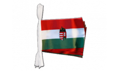 Fahnenkette Ungarn mit Wappen - 15 x 22 cm