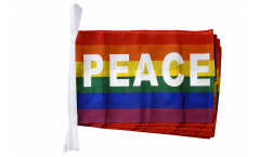 Fahnenkette Regenbogen mit PEACE - 30 x 45 cm