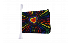 Fahnenkette Regenbogen Liebe - 15 x 22 cm