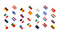 Stockflaggen Set Europäische Union EU 28 Staaten - 30 x 45 cm