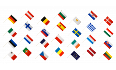 Stockfahnen Set Europäische Union EU 28 Staaten - 60 x 90 cm