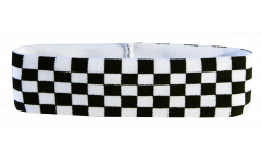 Stirnband Karo Schwarz Weiß Zielflagge - 6 x 21 cm