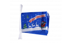 Fahnenkette Merry Christmas Weihnachtsmann mit Schlitten - 15 x 22 cm