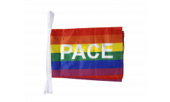 Fahnenkette Regenbogen mit PACE - 30 x 45 cm