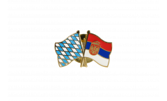 Freundschaftspin Bayern - Serbien mit Wappen - 22 mm