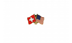 Freundschaftspin Schweiz - USA - 22 mm
