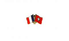 Freundschaftspin Frankreich - Schweiz - 22 mm
