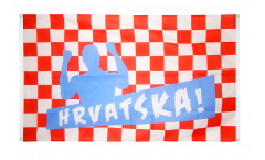 Balkonflagge Fanflagge Kroatien HRVATSKA! - 90 x 150 cm