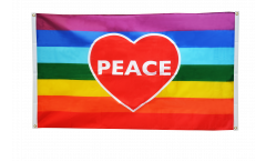 Balkonflagge Herzflagge Regenbogen - 90 x 150 cm