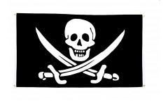 Balkonflagge Pirat mit zwei Schwertern - 90 x 150 cm