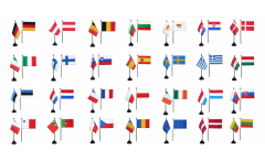 Tischflaggen Set Europäische Union EU 28 Staaten - 10 x 15 cm