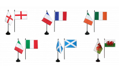 Tischflaggen Set Six Nations Turnier - 10 x 15 cm