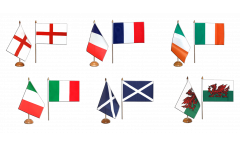 Tischflaggen Set Six Nations Turnier - 15 x 22 cm