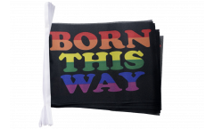 Fahnenkette Regenbogen Born This Way - 15 x 22 cm