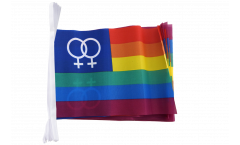 Fahnenkette Regenbogen Lesbisch Venus Women - 15 x 22 cm