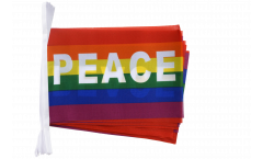 Fahnenkette Regenbogen mit PACE - 15 x 22 cm
