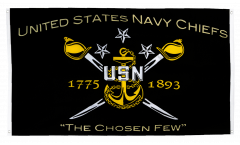 Balkonflagge USA Navy Chiefs - The Chosen few - 90 x 150 cm