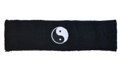 Stirnband Ying und Yang schwarz - 6 x 21 cm