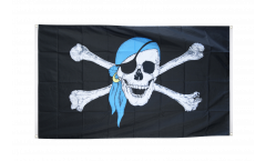 Balkonflagge Pirat mit blauem Kopftuch - 90 x 150 cm