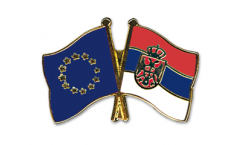 Freundschaftspin Europa - Serbien mit Wappen - 22 mm