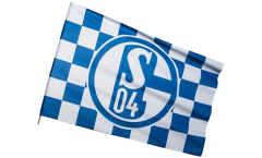 Stockflagge FC Schalke 04 Karo - 60 x 90 cm