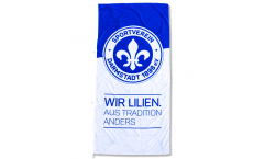 Hissflagge SV Darmstadt 98 Wir Lilien - aus Tradition anders - 120 x 250 cm