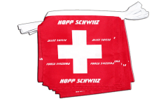 Fahnenkette Schweiz Hopp Schwiiz - 25 x 25 cm
