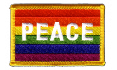Aufnäher Regenbogen mit PEACE - 8 x 6 cm