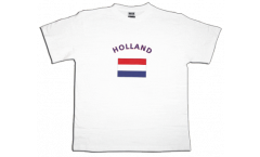 T-Shirt Niederlande, weiß, Größe L, Round-T