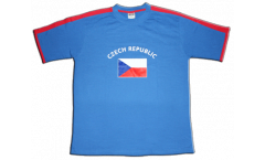T-Shirt Tschechien, blau-rot, Größe XXL, Runner-T