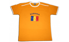 T-Shirt Rumänien, orange-weiß, Größe L, Soccer-T