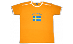 T-Shirt Schweden, orange-weiß, Größe XXL, Soccer-T