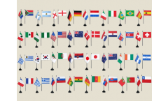 Tischflaggen-Set Fussball 2010, 32 Nationen - 10 x 15 cm