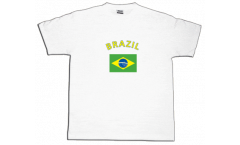 T-Shirt Brasilien, weiß, Größe XXL, Round-T