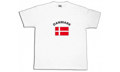 T-Shirt Dänemark, weiß, Größe S, Round-T