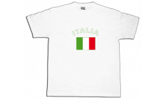 T-Shirt Italien Italia, weiß, Größe S, Round-T