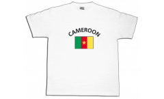 T-Shirt Kamerun, weiß, Größe S, Round-T