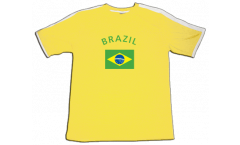 T-Shirt Brasilien, gelb-weiß, Größe L