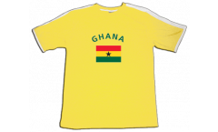 T-Shirt Ghana, gelb-weiß, Größe XL