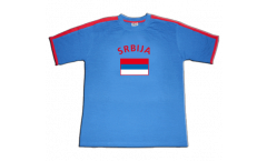 T-Shirt Serbien, blau-rot, Größe M