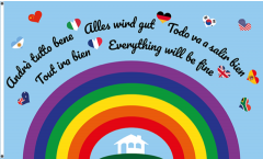 Flagge Alles wird gut - Regenbogen - 90 x 150 cm