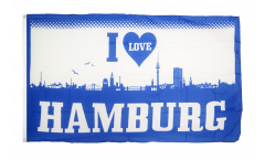 Flagge Fanflagge I Love Hamburg