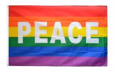 Flagge Regenbogen mit PEACE