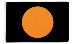 Flagge Schwarz mit orangenem Kreis