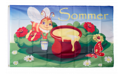 Flagge Sommer Biene mit Honigtopf