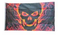 Flagge Totenkopf mit Feuer